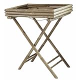 Marque: L'Héritier Du Temps L\'Héritier Du Temps Table Basse Lyon Table d\'Appoint Pliable Sellette Bout de Canapé en Rondins de Bambou Couleur Naturelle 43x63x76cm