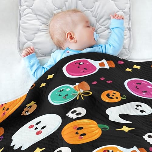 Burbuja Halloween Pumpkin Witch Bottle Baby Blanket for Boys Girls, Nursery Soft Warm Swaddling Receiving Baby Blankets, 30x40 in Toddler Blanket4