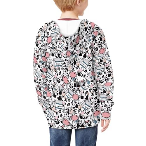 Boys Girls Long Sleeve Hoodies Zipper Sweatshirt Hoodie Sports Sweatshirt with Pockets Pullover Tops Age 6-144