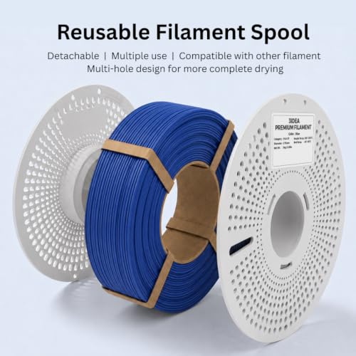 Image of 3IDEA PLA-CF 3D Printer Blue Filament 1.75mm, Carbon Fiber Reinforced PLA Filament, Blue, Reusable Spool, 1kg Roll, Dimensional Accuracy ±0.02mm, Compatible with Most FDM 3D Printers