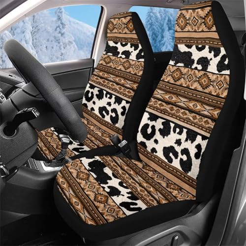 Housse de sièges auto 52x138cm motif vache aztèque pour sièges avant durables