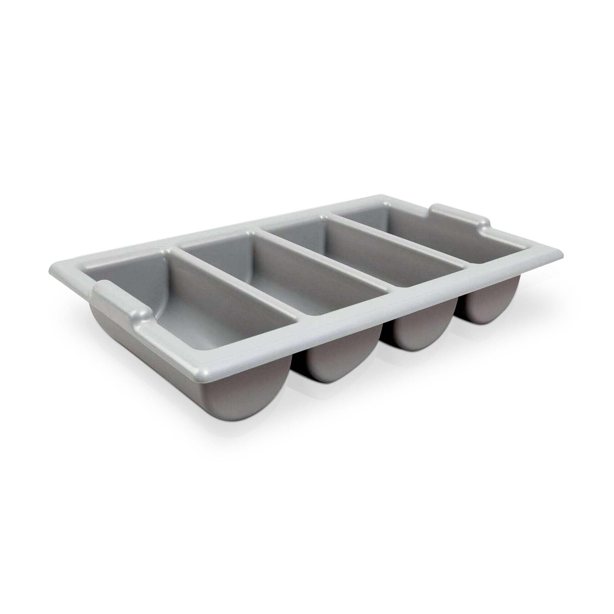 We Can Source It Ltd - Heavy Duty Grey Cutlery Tray – Stackable Plastic Organizer for Catering, Restaurants & Kitchens – Durable Storage Solution with Deep Compartments for Efficient Organization