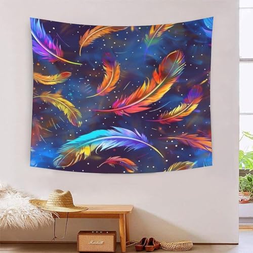 Tapiz de pared 150cmx200cm de plumas 3D para decoración estética de habitaciones