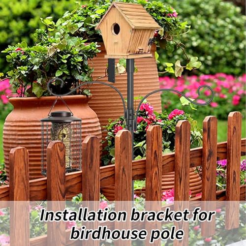 Poste para casa de pájaros con kit de montaje ajustable resistente de acero 4