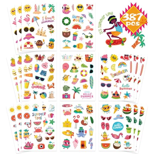 24 Sheets Summer Stickers Pool Beach Luau Hawaii Sticker Sea