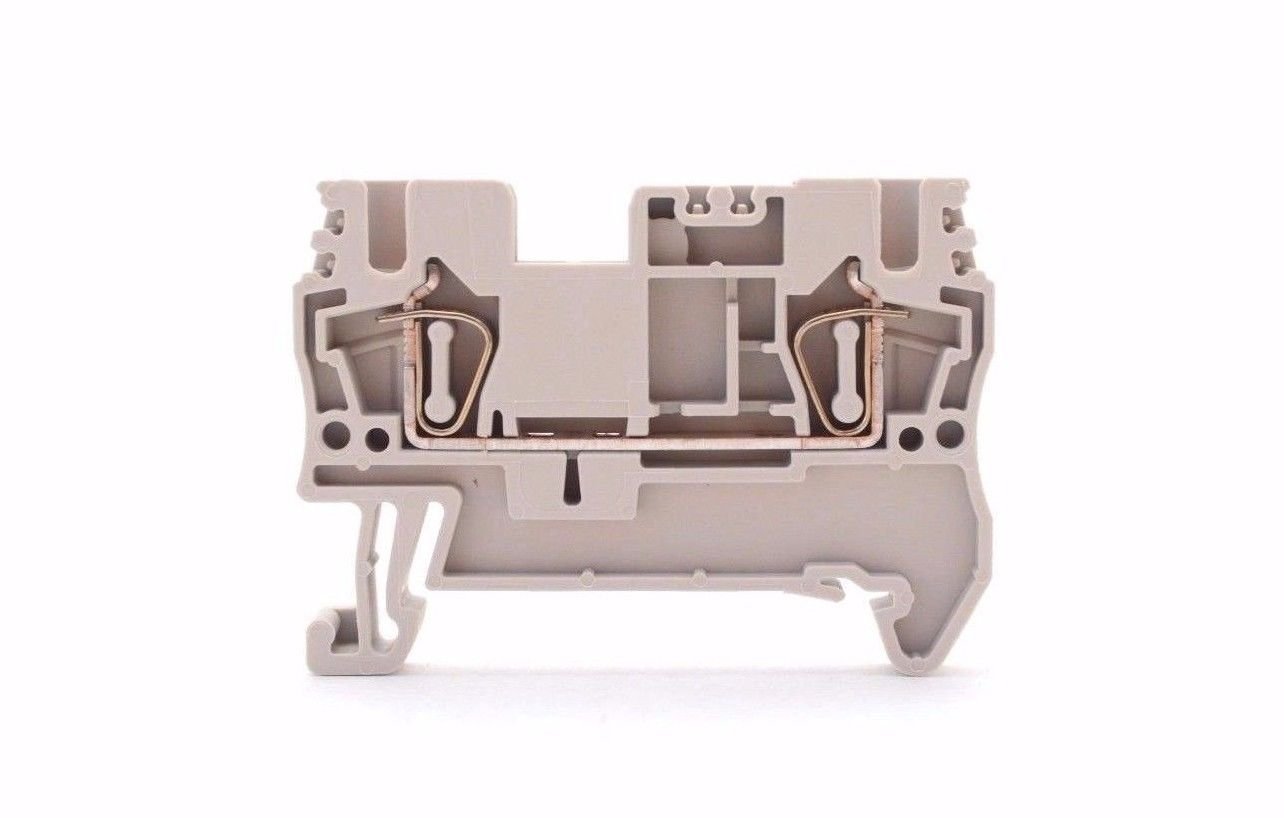 Dinkle AK2.5 DIN Rail Terminal Block Spring Type UL 600V 12-30AWG 20A, Pack of 100