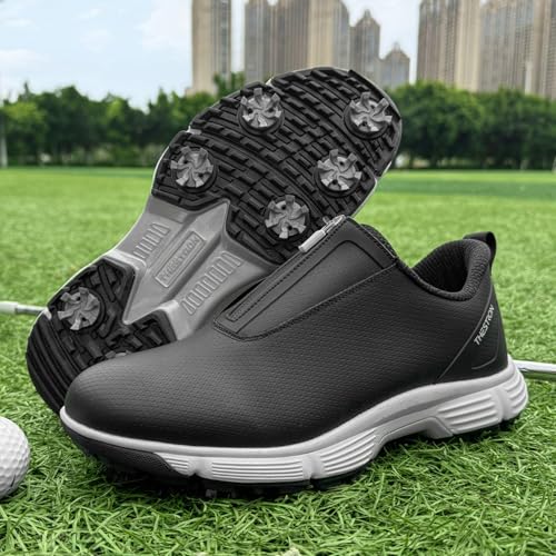 Zapatos de golf para mujer con clavos y cierre de cremallera fácil 5