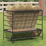 LoogCape Viehfutterspender Silber 100 x 60 x 90 cm Verzinkter Stahl wetterfest langlebig für Rinder Schafe Ziegen mit 15 kg Kapazität für Innen- und Außenbereich