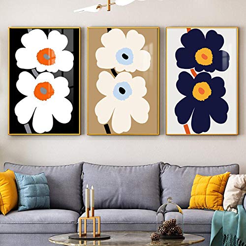 Peintures modernes de fleurs nordiques sur toile de haute qualité pour décoration