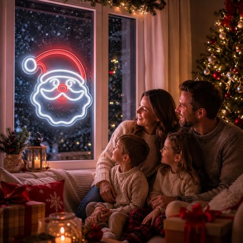 Image of Christmas Neon Sign, JGHTURIE Dimmable Neon Light Signs for Wall Decor, Light Up Signs for Christmas Party, Bar, Office & Room Home Decor - LED Sign USB Powered