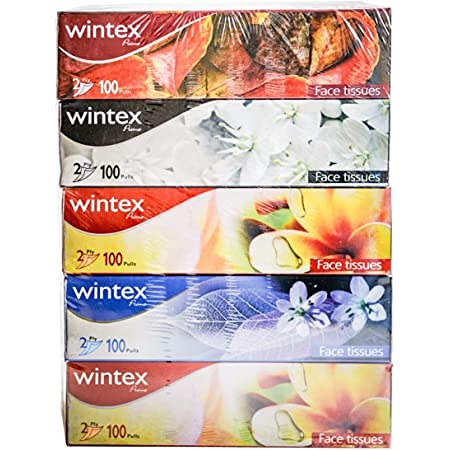 Wintex Prime 2 Ply Facial Tissues Box/ Super Soft Tissue Paper- 100 Pulls Per Box/ 800 Pulls- ( Pack Of 8 )