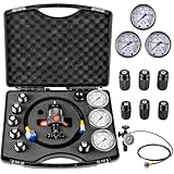 Hydraulic Nitrogen Accumulator Charging Kit, Nitrogen Fill Kit, Nitrogen Pressure Test System, Gas Charge Tools with 7 Couplings, 3 Gauges (1500PSI /4000PSI/ 6000PSI), and 1 Gas Hose