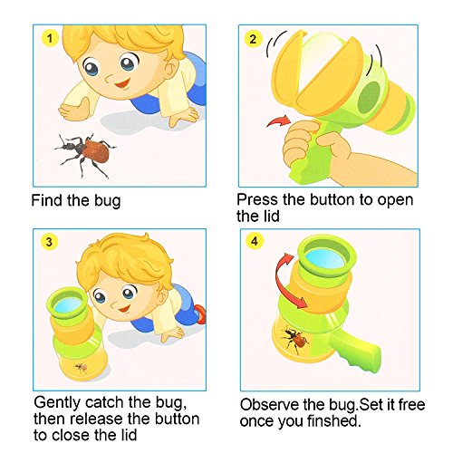 AlleTechPlus Bug Catcher and Viewer Microscope for Kids, Nature Exploration Toys Insect Magnifier Backyard Explorer for Children