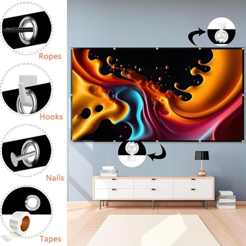 Pantalla portátil para proyector 150 pulgadas 16:9 HD plegable miniatura 6
