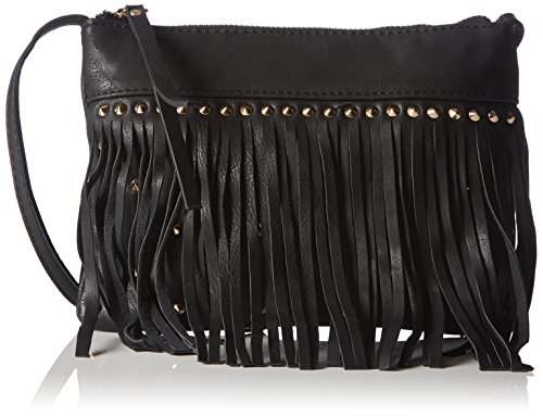 PIECES Pcvulcano Cross Over Bag, Sacs bandoulière femmes - Noir - Schwarz (Black Black), 22x12x1 cm (B x H x T) EU