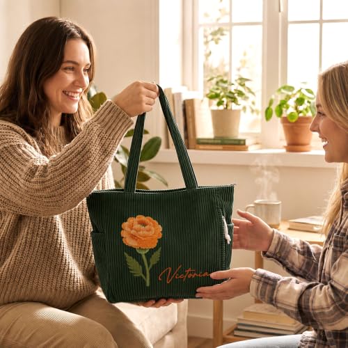 Bolso tote personalizado de flores para mujeres miniatura 5
