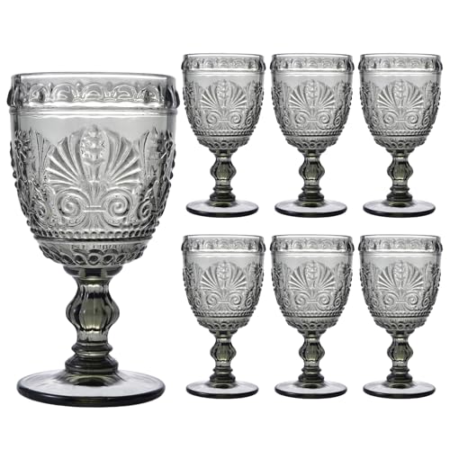CHICERA 6 Pcs Black Wine Glasses,Goblet...