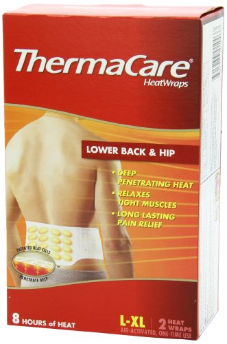 ThermaCare Lower Back & Hip Pain Therapy Heatwraps, L-XL Size (2-Count, Pack of 3)