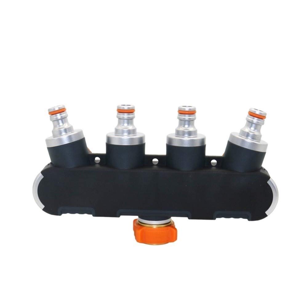 Conector de Agua de riego, Herramientas de Lavado de riego para Coche, 1 Pieza, Conectores de Grifo de 4 vías para jardín, Divisor de Tubo de Manguera de Metal, Goteo de plástico