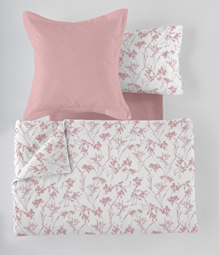 ES-Tela - Juego de Funda nórdica Estampada Paola (6 Piezas) - Color Malva - Cama de 180 cm. Incluye Funda(s) de cojín - 50% Algodón / 50% Poliéster - 144 Hilos