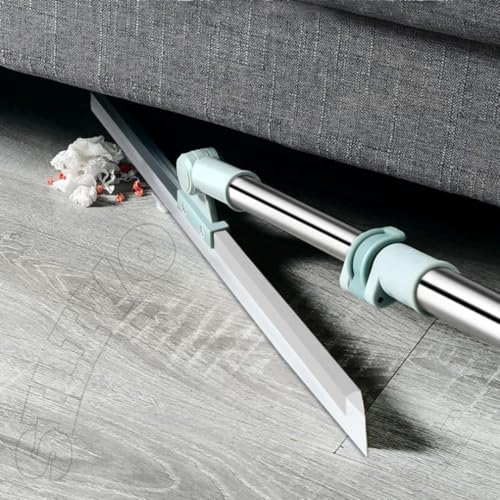 Image of Rotating Floor Squeegee with Long Handle - Heavy Duty Bathroom & Floor Wiper with 180-Degree Swivel Head - Multifunctional Magic Broom Sweeper for Tiles, Glass, Shower & Home Cleaning, Indoor Cleaning