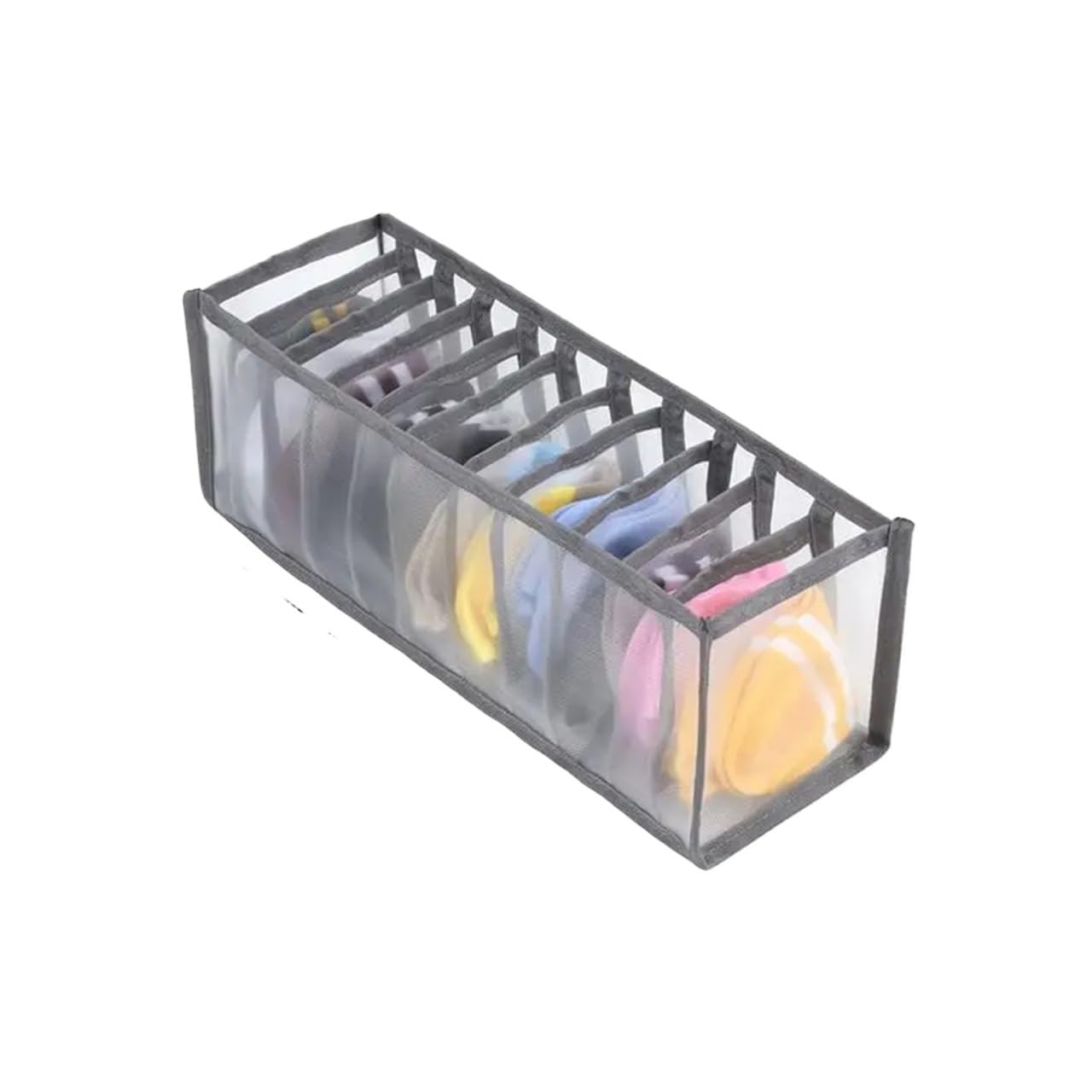 GYTTDERFL Sock Organiser Jeans Storage Box Closet Wardrobe Clothes Compartment Boxes Drawer Socks Separation Organizer Pants(Gray 11grids)