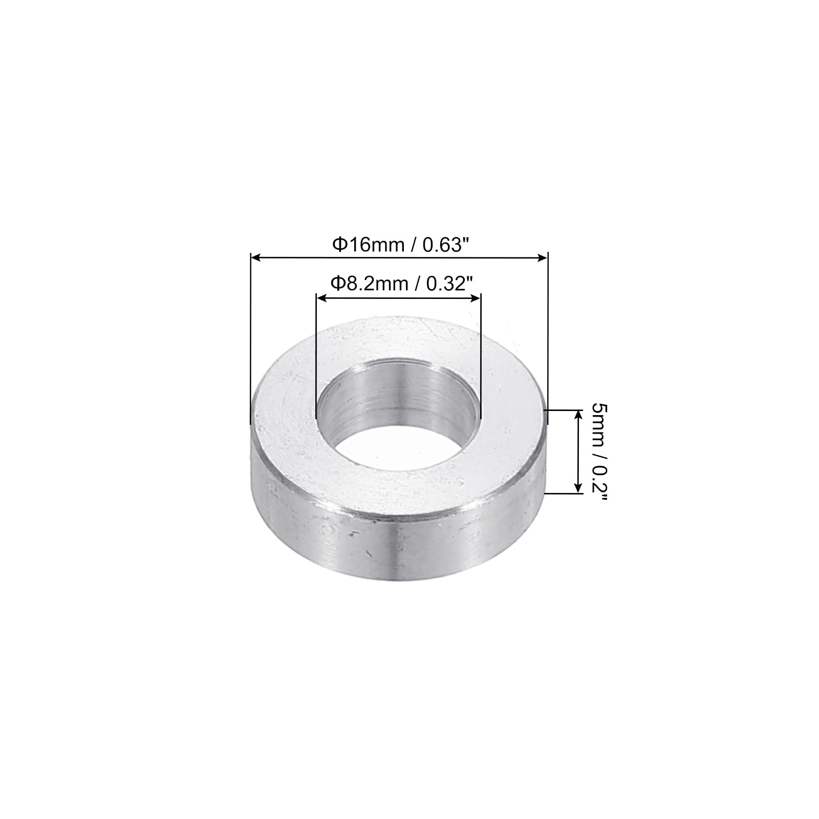 PATIKIL M8 Aluminum Spacers, 6pcs 5/16" x 5/8" Round Metal Spacers for 5/16 or M8 Screw Bolts - Image 2