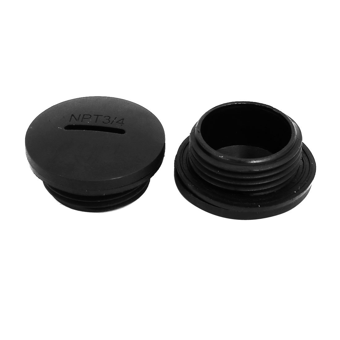 Aexit NPT3/4 Nylon Transmission Male Threaded Cable Gland Screw End Cap Round Cover Black 10pcs