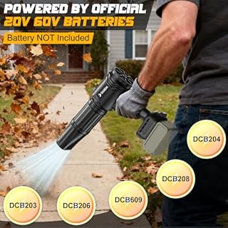 Brushless Cordless Leaf Blower Compatible for Dewalt 20V Battery(NO Battery), Mini Turbo Jet Blower With 2 Nozzles, Lightweight & One-hand Use, For Patio Garage Yard Snow Cleaning Car Dryer(Tool Only)