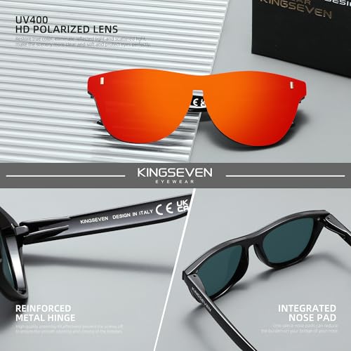 KINGSEVEN Polarized Sunglasses Men Women Retro Sun Glasses Outdoors Sports Cycling Fishing Mirrored Full Frame Eyewear 756 5