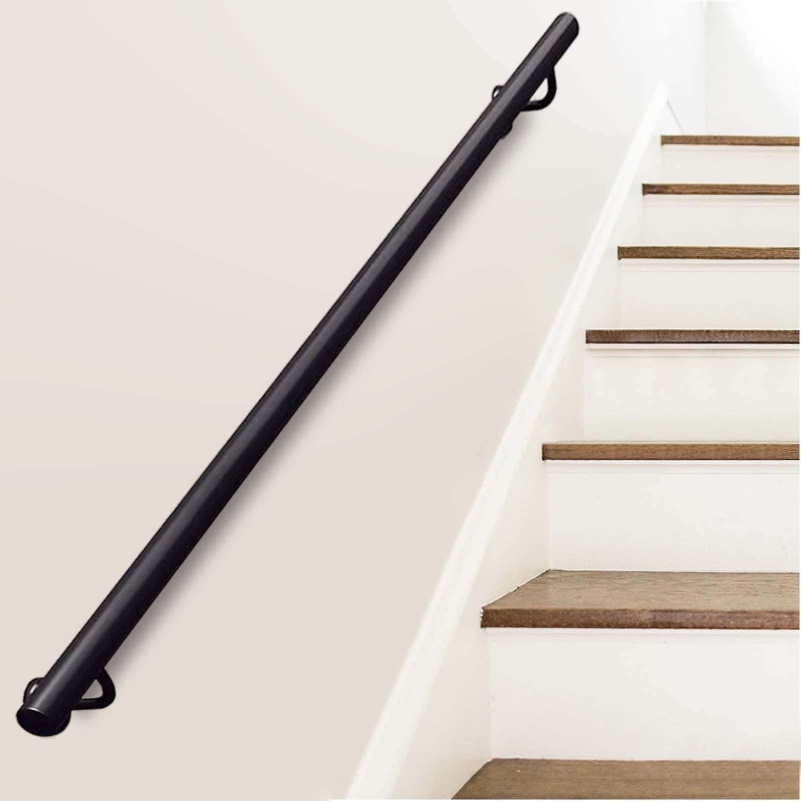 FKXSXAZ Metal Stair Railing Safety Hand Rail Support Bar Rails, Wall Handrail Indoor Banister Outdoor Grab for Attic Decoration, 1 2 3 4 5 6 metres(16ft/480cm)