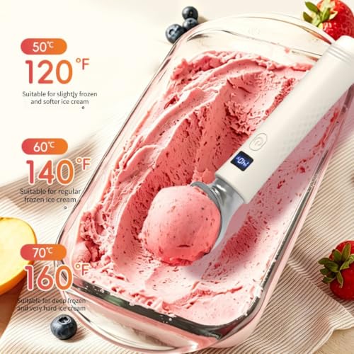 Cuchara de helado eléctrica con calentamiento rápido USB y mango ergonómico impermeable 3