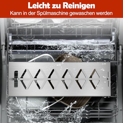 Delixike Flammlachsbrett | Extra breit 18cm Fisch Grillhalter Edelstahl | Grillzubehör für Feuerschale und Kugelgrill mit Wandstärke bis Weniger als 8mm | Flammlachshalter | Flammlachsbretter