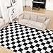 Super Soft Rug for Bedroom, 5x7 Ft Black and White Area Rug Classic Checkered Shaggy Anti-Skid High Pile Soft Fluffy Rug Fuzzy Carpet for Living Room Bedroom Kids Room Nursery, Dorm Home Decor