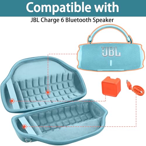 Image of co2CREA Case for JBL Charge 6 Portable Bluetooth Speaker, Teal