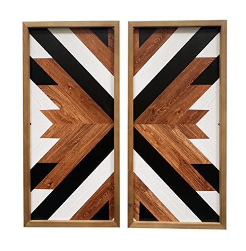 flangairy 2 Pcs Western Aztec Wall Decor With Wood...