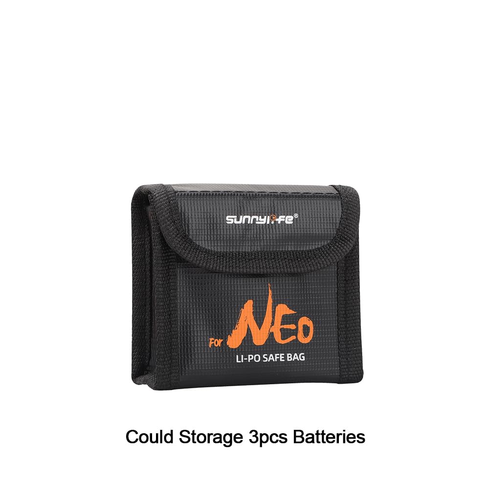Lipo Battery Safe Bag Compatible with DJI NEO Drone Batteries Protection Storage Case Transport Fireproof Explosion-Proof Pouch Accessories (L Size)