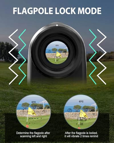 JIEHOME Golf Rangefinder with Slope 1100 Yards Laser Rangefinders Golfing Flag Pole Locking Vibration Rechargeable Hunting Range Finder Professional Golf Distance Finder