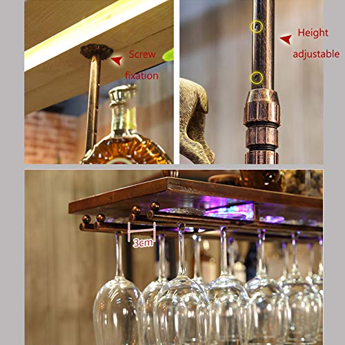 Soporte colgante para vinos con 2 niveles de madera y hierro miniatura 4