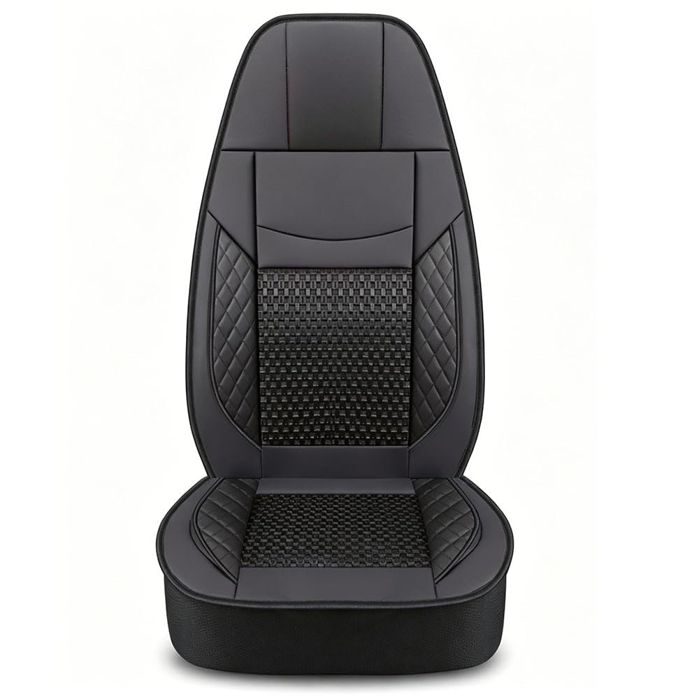 Funda Asiento Camión Cuero PU Impermeable & Transpirable Antideslizante Compatible con para Renault D Series 2013–2026 con Bolsillo, Compatible Airbag,Black-1-Style D