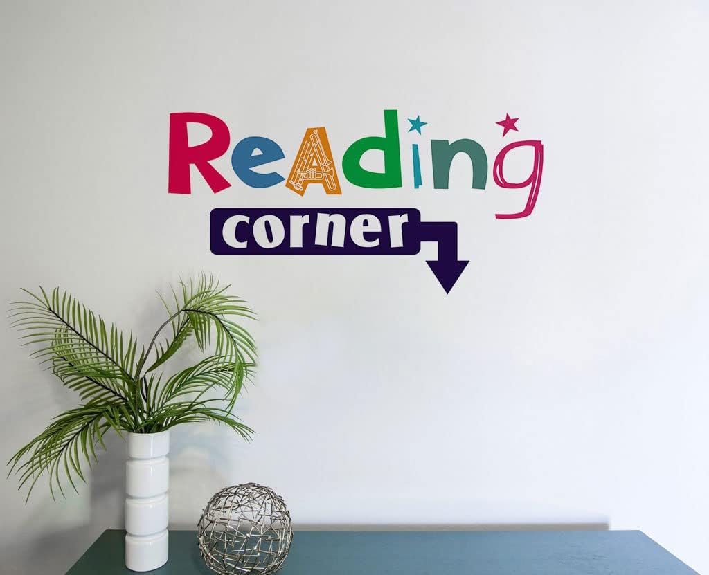 Reading Corner Quote Colorful Wall Decals for Classroom,Reading Theme Decor Wall Stickers Wallpaper Mural for School Kid’s Room : Tools & Home Improvement