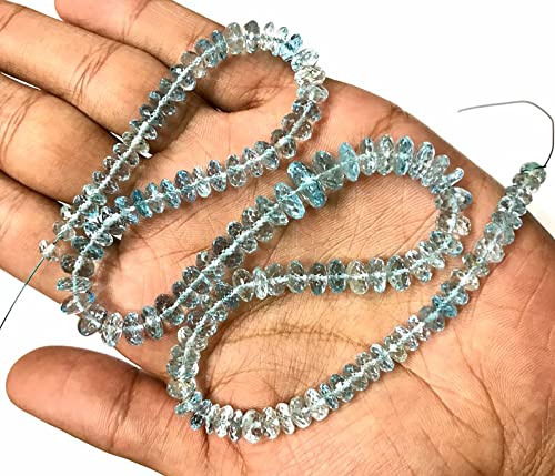 Natural BLUE TOPAZ RONDELLE Faceted Beads 5X8 17 inch long string jewelry making gemstone beads for necklace bracelet