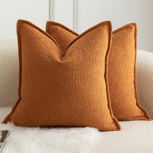 MANDIOO Pack of 2 Decorative Throw Pillow Covers Accent Solid