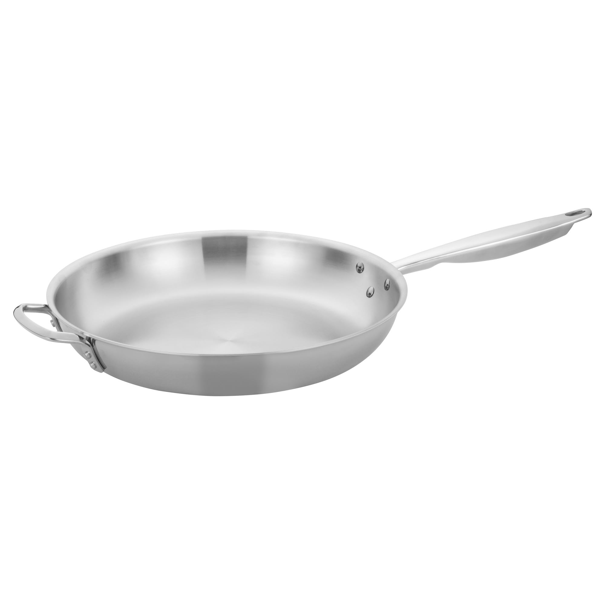Tri-Ply Frying Pan by Winco – 14", 3.31 quarts, Stainless Steel, Silver, Model TGFP-14