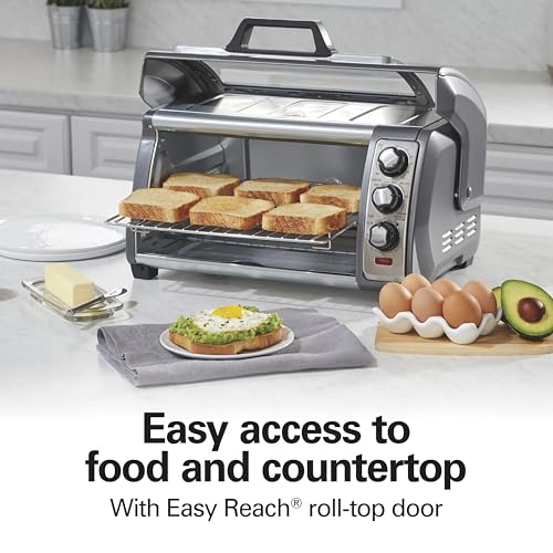 image for Hamilton Beach 6 Slice Convection Toaster Oven With Easy Reach Roll-To