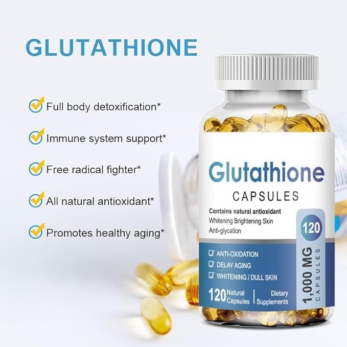 Glutathion 1000mg Soft Capsules (120pcs) | Antioxidant L - Glutathion Complex | Natural Original, Non