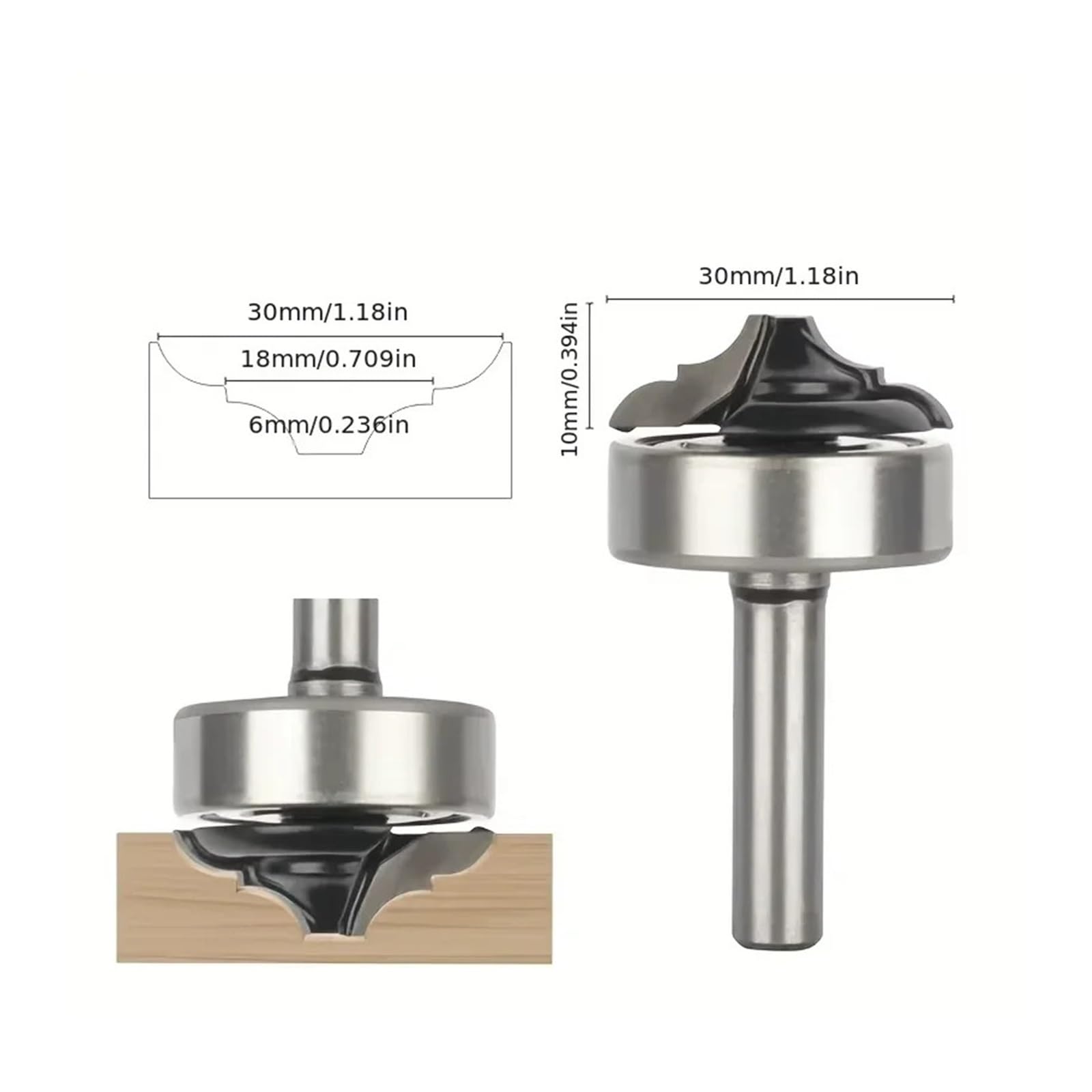 1pc 8mm Shank Klasyczny Bit Z Dolnym Łożyskiem Router Frez Węglikowy Frezy Do Drewna Narzędzi(8x30x10)