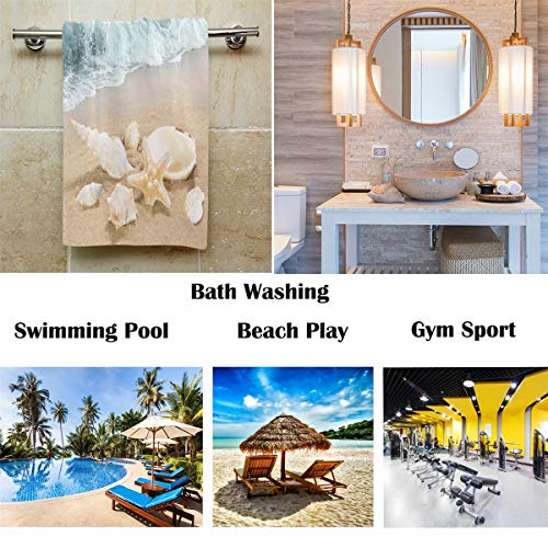 Wamika-Beach-Seashell-Starfish-Hand-Towels-Sea-Ocean-Wave-Bathroom-Towel-Ultra-Soft-Absorbent-Multipurpose-Towels-for-HandFaceGymSports-Home-Decor-16x30
