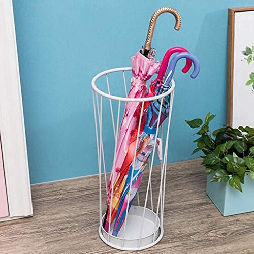Porte-parapluie domestique en fer forgé blanc au design épuré