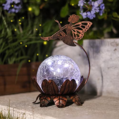 Mumtop HU-XI-201 Solar Lantern Fairy Light, Crackle Glass Solar Lights Outdoor Led Waterproof Tabletop Lamp thumb #1